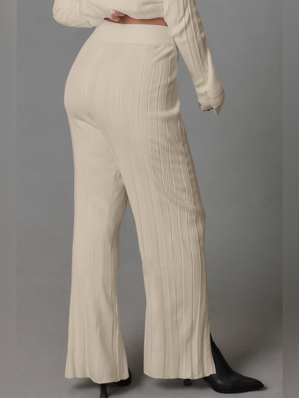 Anthropologie Daily Practice Flare Sweater Pants Ivory Medium NWT - Picture 4 of 12